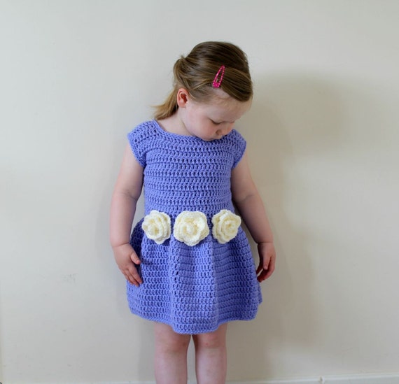 Items similar to CROCHET FLOWER DRESS, Crochet Pattern ...