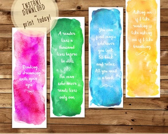 watercolor bookmark etsy