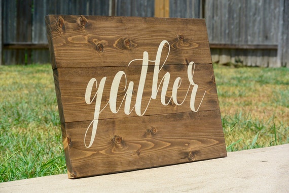 rustic  Room dining Art, Gather Sign, Pallet Wall signs room Rustic Art, Sign, Wall  Room Dining