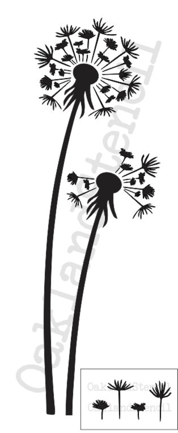 Dandelion STENCILTall Dandelions And Seeds 10x24