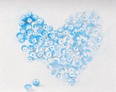 Blueberry heart - Original Watercolor Painting