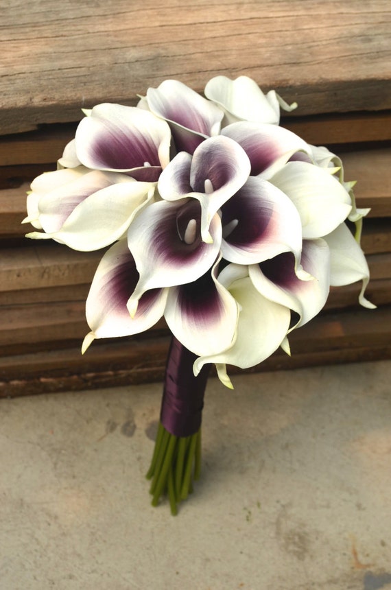 purple picasso white calla lilies bridal bouquet wedding purple picasso white calla lilies bridal bouquet wedding