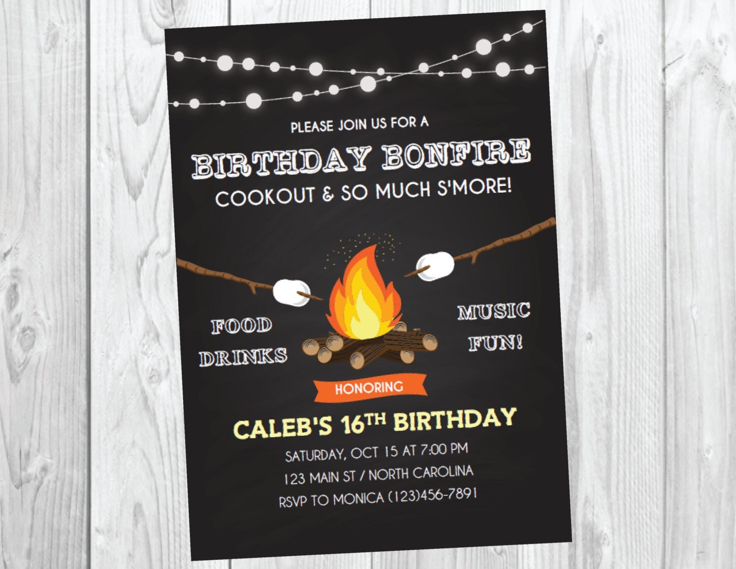 Bonfire Party Invitations Free Printable 2