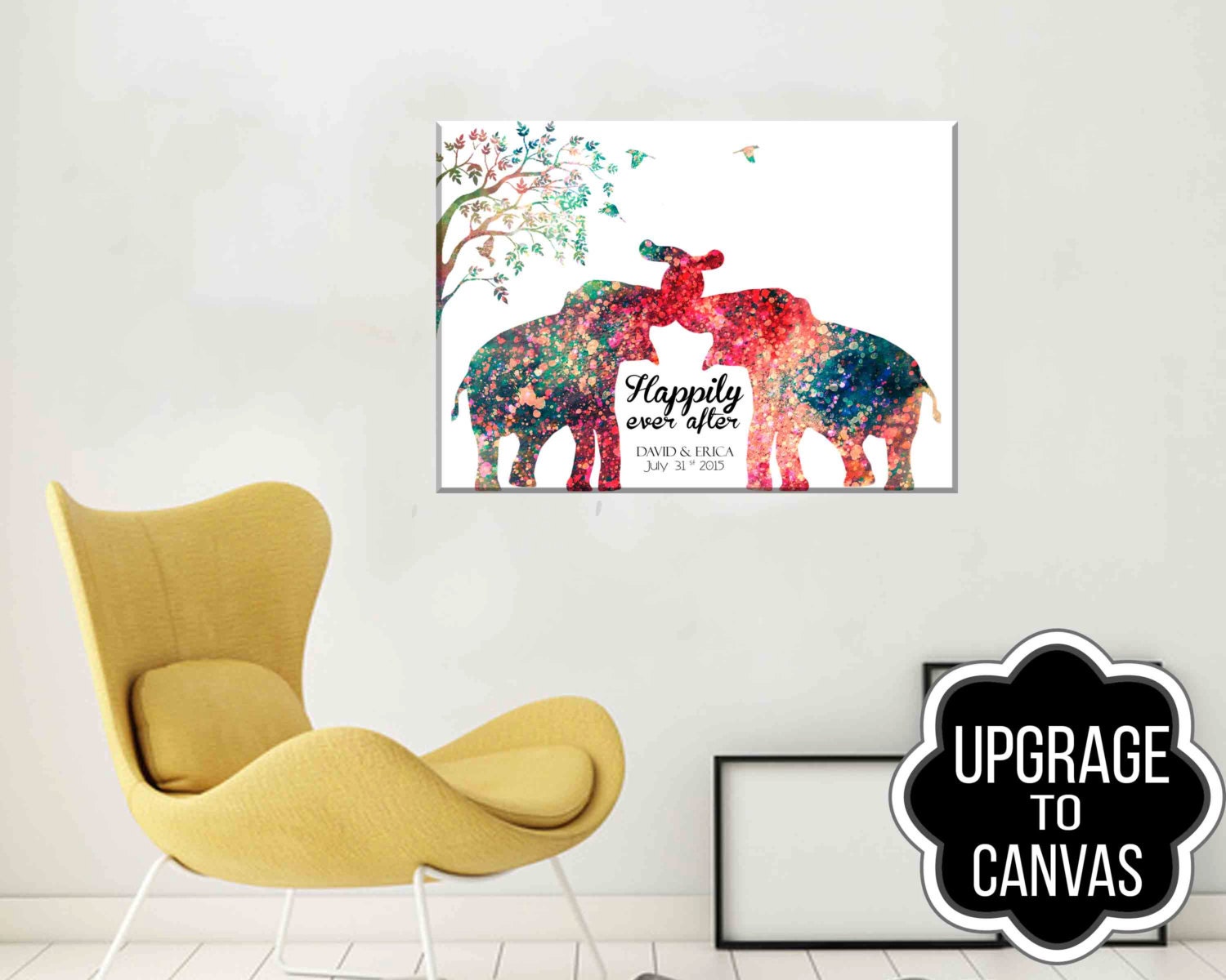 Canvas Personalized Wedding Gift as a Gallery Wrapped Canvas