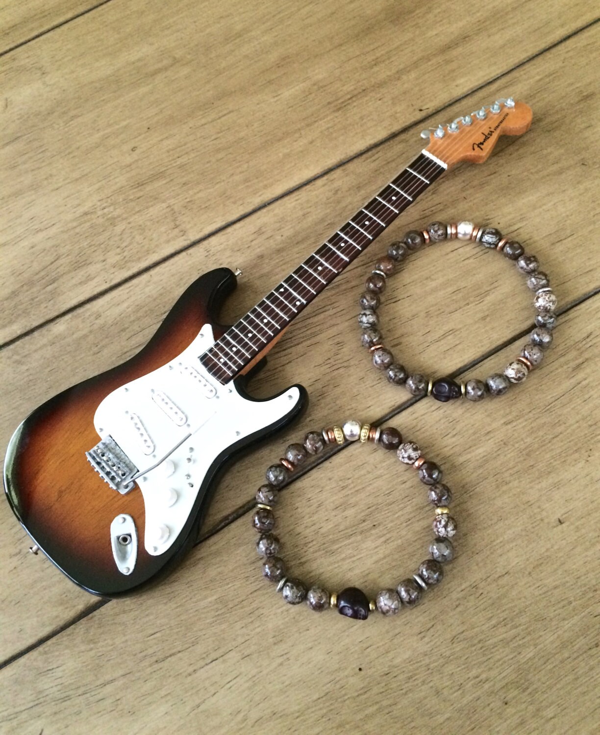 Rock n Roll Rebel Mens Gemstone Bracelet Mens by ASapphireSpirit