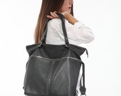 Handmade Leather Tote soft leather - tote bag - convertible bag: it can be reduced in dimensions. Design Ganza. Model IRENE Handmade Leather Tote soft leather - tote bag - convertible bag: it can be reduced in dimensions. Design Ganza. Model IRENE