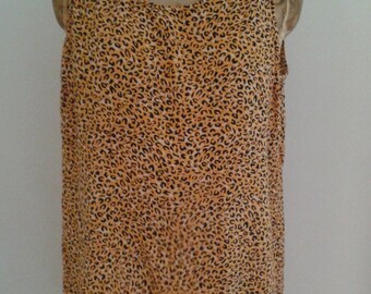 SALE /// Vintage 1990's Lightweight Leopard Print Sleeveless Top Shell Tank