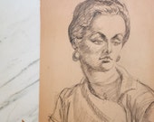 Vintage portrait of a woman / sketch no 3 / shipping included