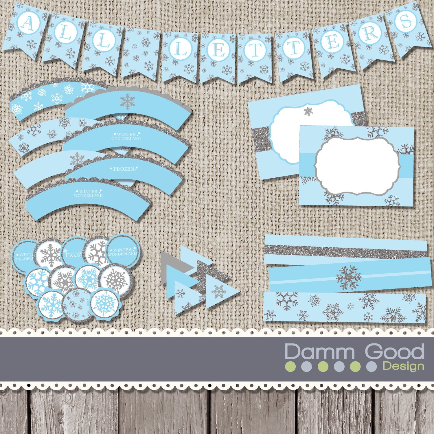 PARTY PRINTABLES Winter wonderland Frozen winter by DammGoodDesign