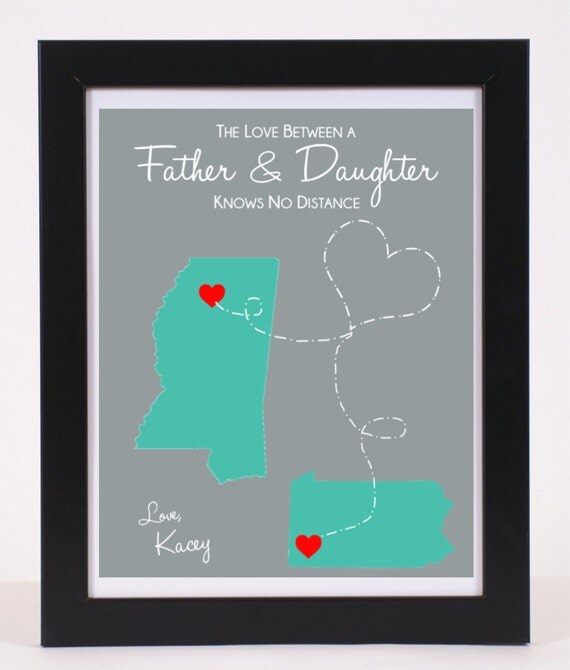 Personalized Long Distance Maps Fathers by TodaysFullOfPossible