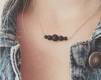 02 - Lava Aromatherapy necklace // variation beads