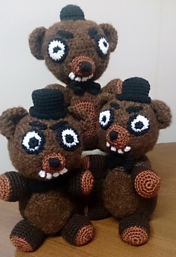 Freddy Fazbear Crocheted FNAF Stuffed Toy by BeautiWoolTreasures