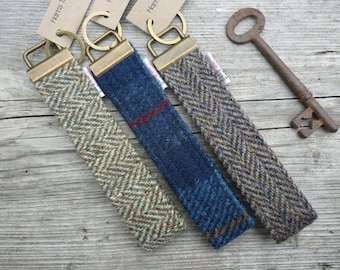 Harris Tweed Key Fob, Keyring, Tartan Scottish Gift, Plaid key fob, Gifts for Men, key ring, Outlander, Hotel keyfob, North Coast 500