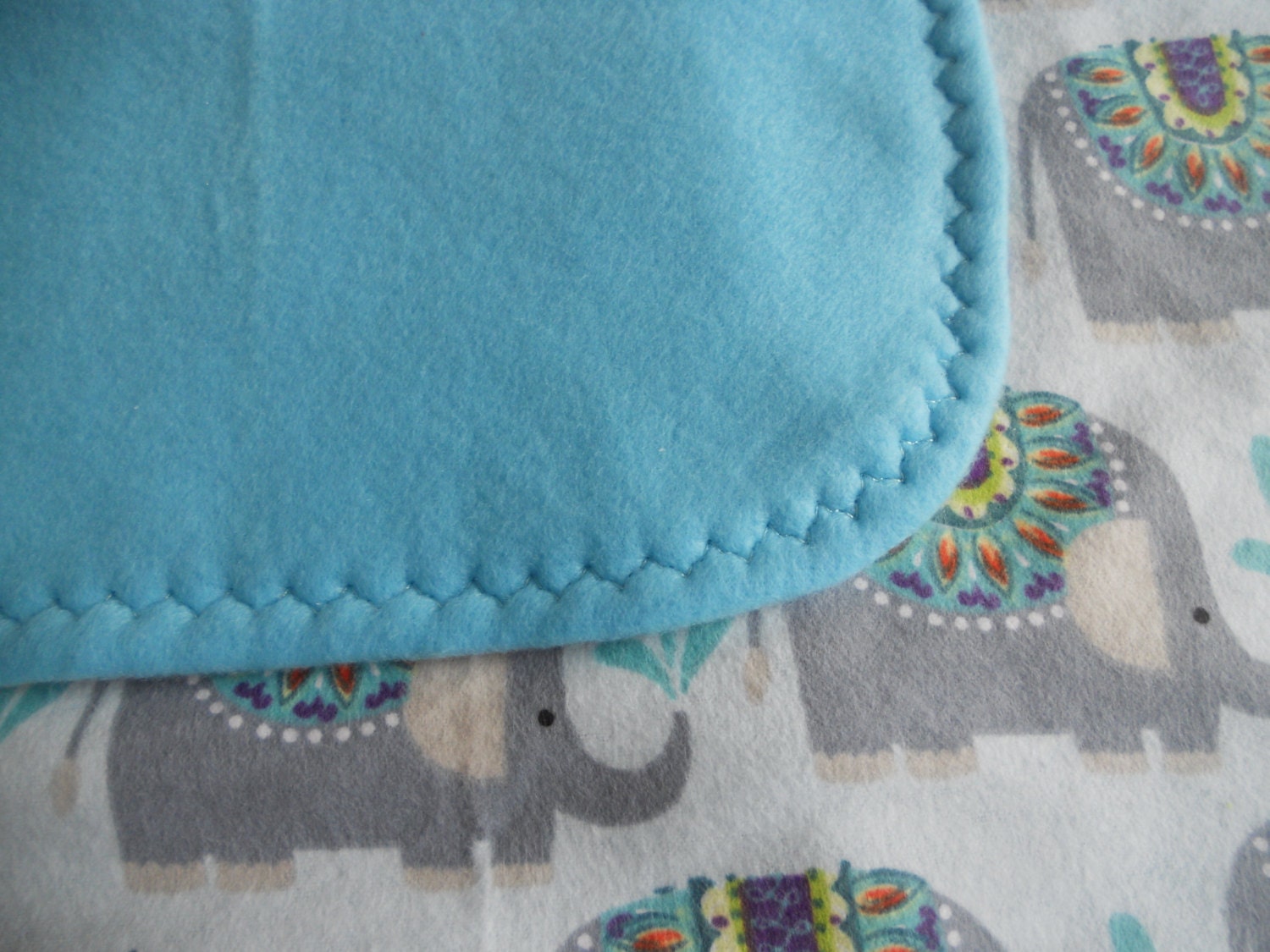Beautiful Elephants baby blanket. Cute cozy Elephant baby