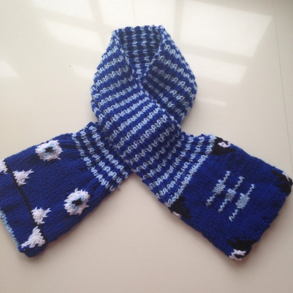 Blue Dragon Scarf, Secret Pockets, Hand Warmers, Handmade Knit Kids Scarf, Childrens Blue Winter Accessories, Gift for Boys, gift for girls