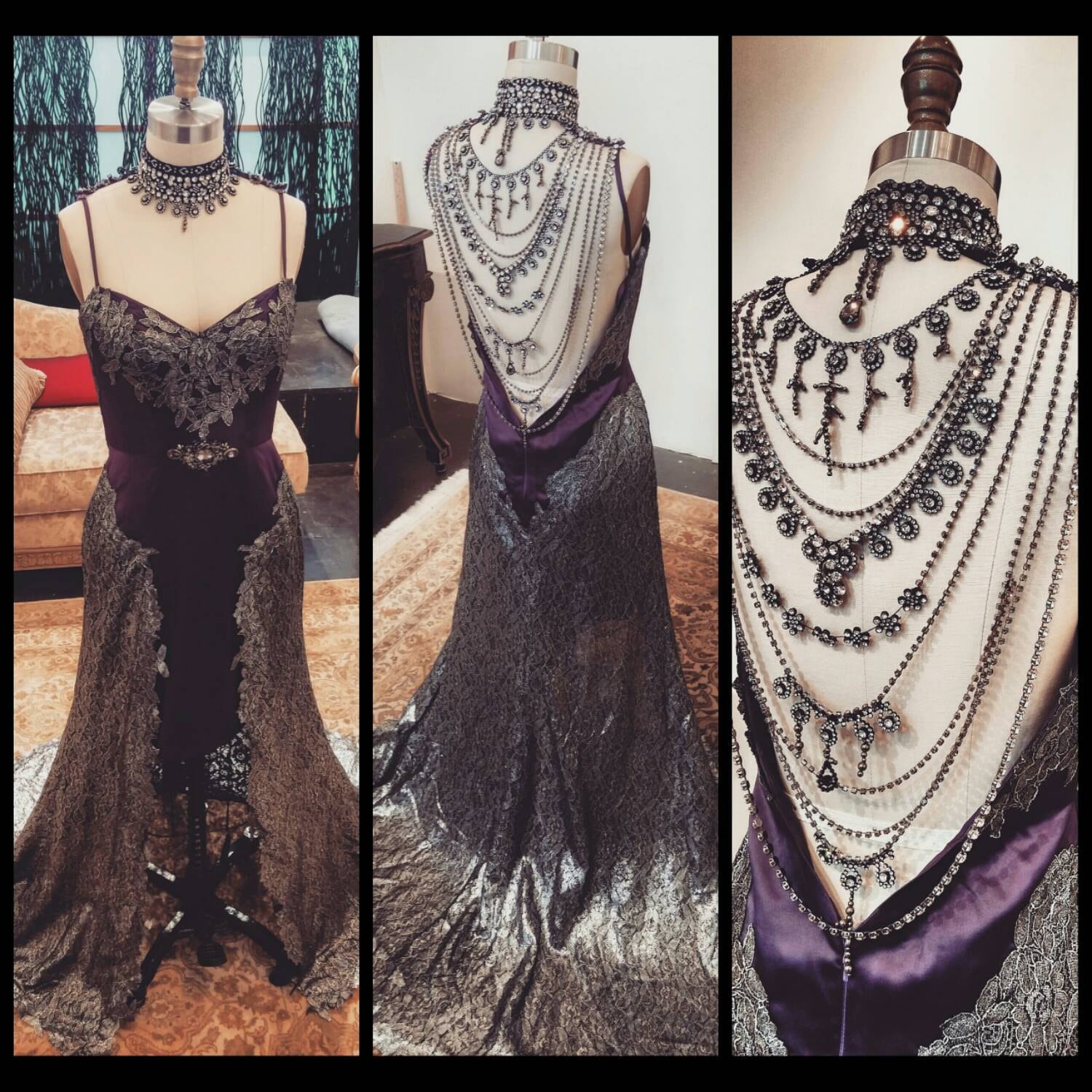 Alternative Wedding Dress Metallic Lace Wedding Dress Unique by ...