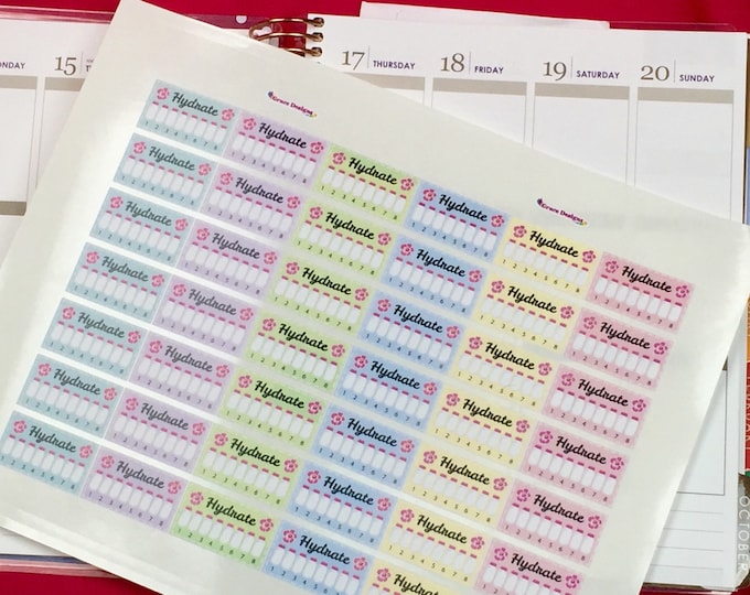 Planner Hydrate Stickers, Water Intake with Cute Mason Jars | for use with ERIN CONDREN LifePlanner