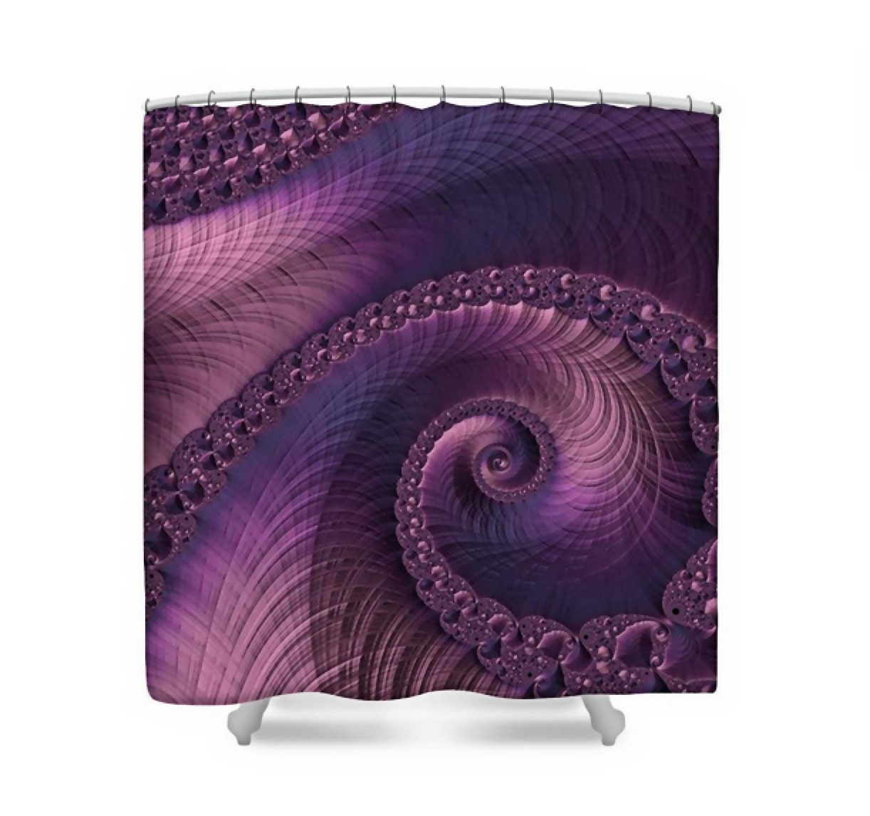 3D Fractal Art Shower Curtain Beauty of Sorrow Plum Purple