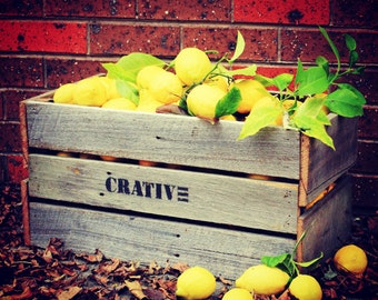 Wooden Fruit Crate - Vintage style made from reclaimed fence wood