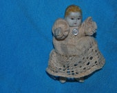 VINTAGE All Bisque 2 1/2 baby doll in DRESS