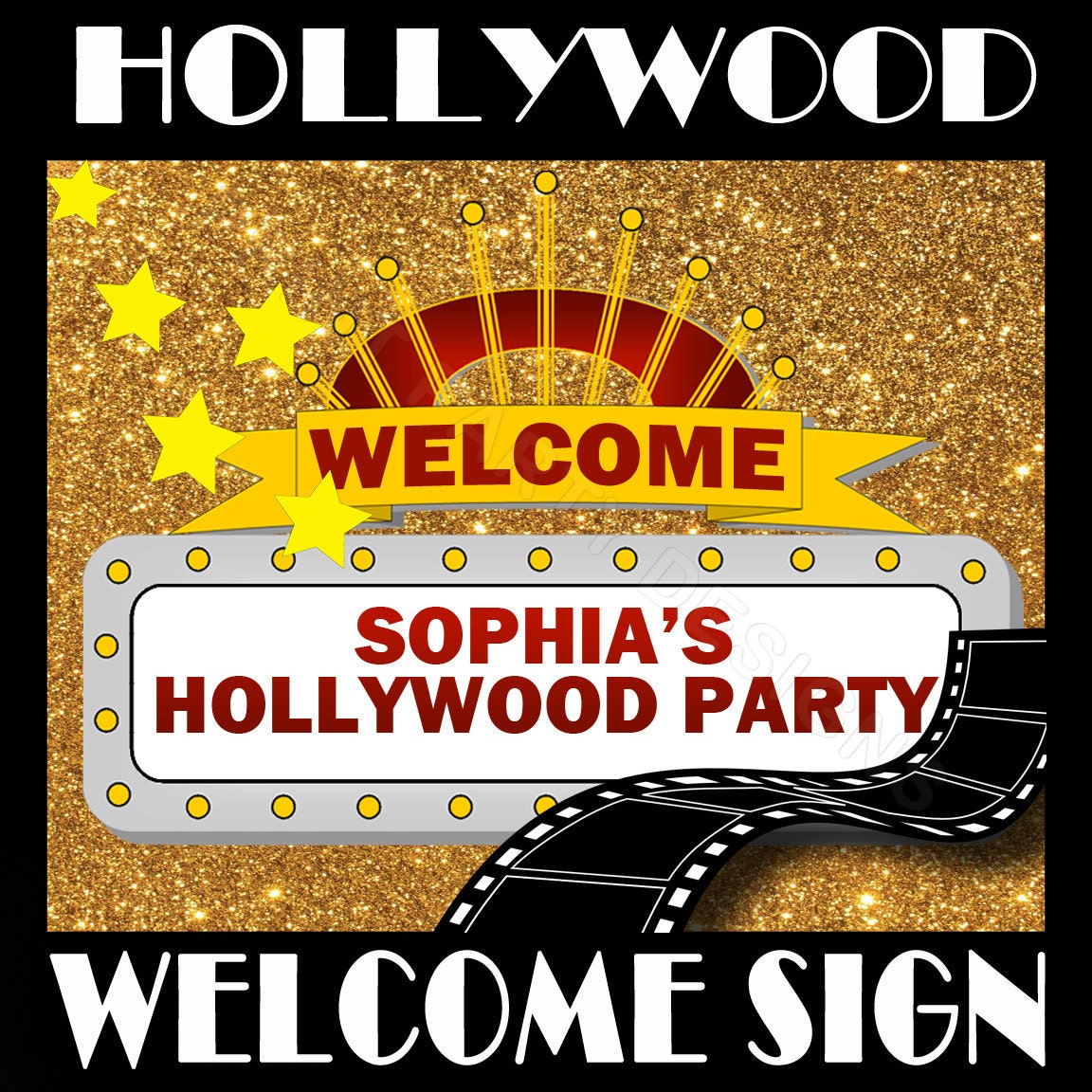 Printable Hollywood Party Hollywood Birthday Hollywood Party