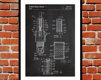 Spark Plug Print, Spark Plug Poster, Spark Plug Patent, Spark Plug Art, Spark Plug Decor, Spark Plug Wall Art, Spark Plug Blueprint
