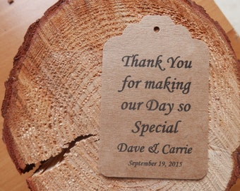 Custom Wedding Thank You favor tags set of 40 Personalized Wedding tags Wedding gift tags paper tags Bridal Thank You tags