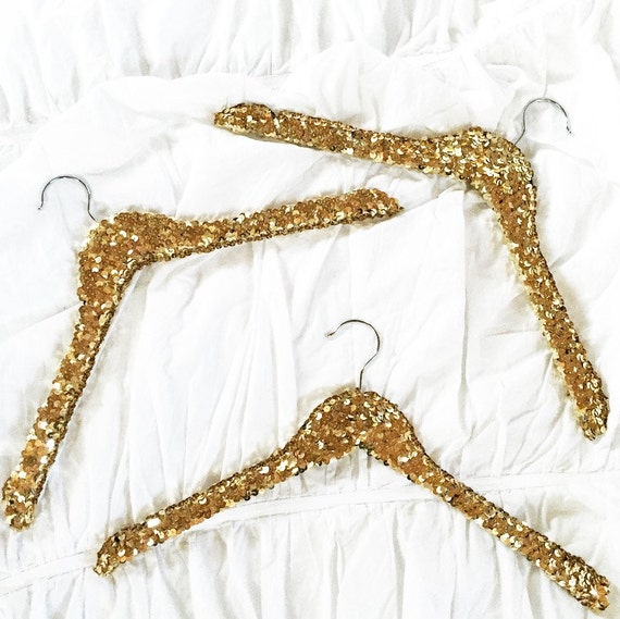 gold sequin hangers