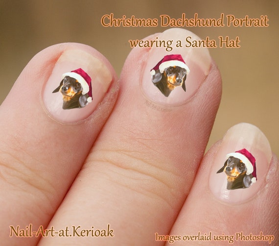 Christmas Dachshund Nail Art Dog Nail Art Stickers Dog