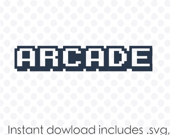 Arcade font svg file alphabet instant download ( zipped .dxf .svg .eps and .studio files) vector cutting files