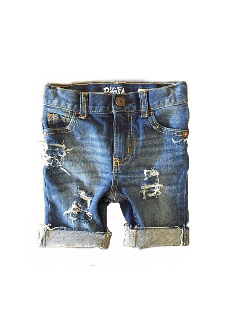 Boys Distressed Denim Shorts // Farm Hand Shorts // Toddler