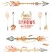 Download Ethnic Arrows. 12 Watercolor Hand painted Clipart elements