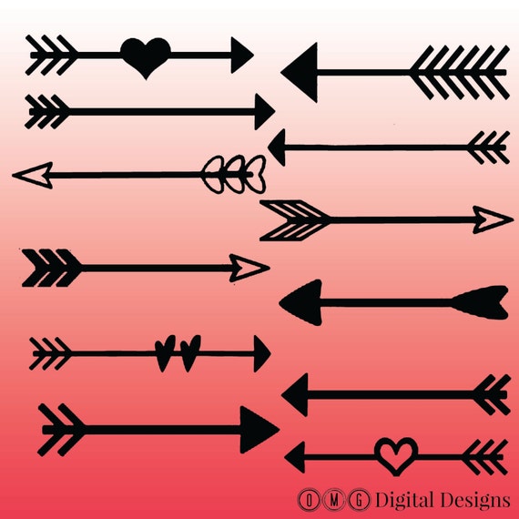 12 Arrow Silhouette Digital Clipart Images Clipart Design