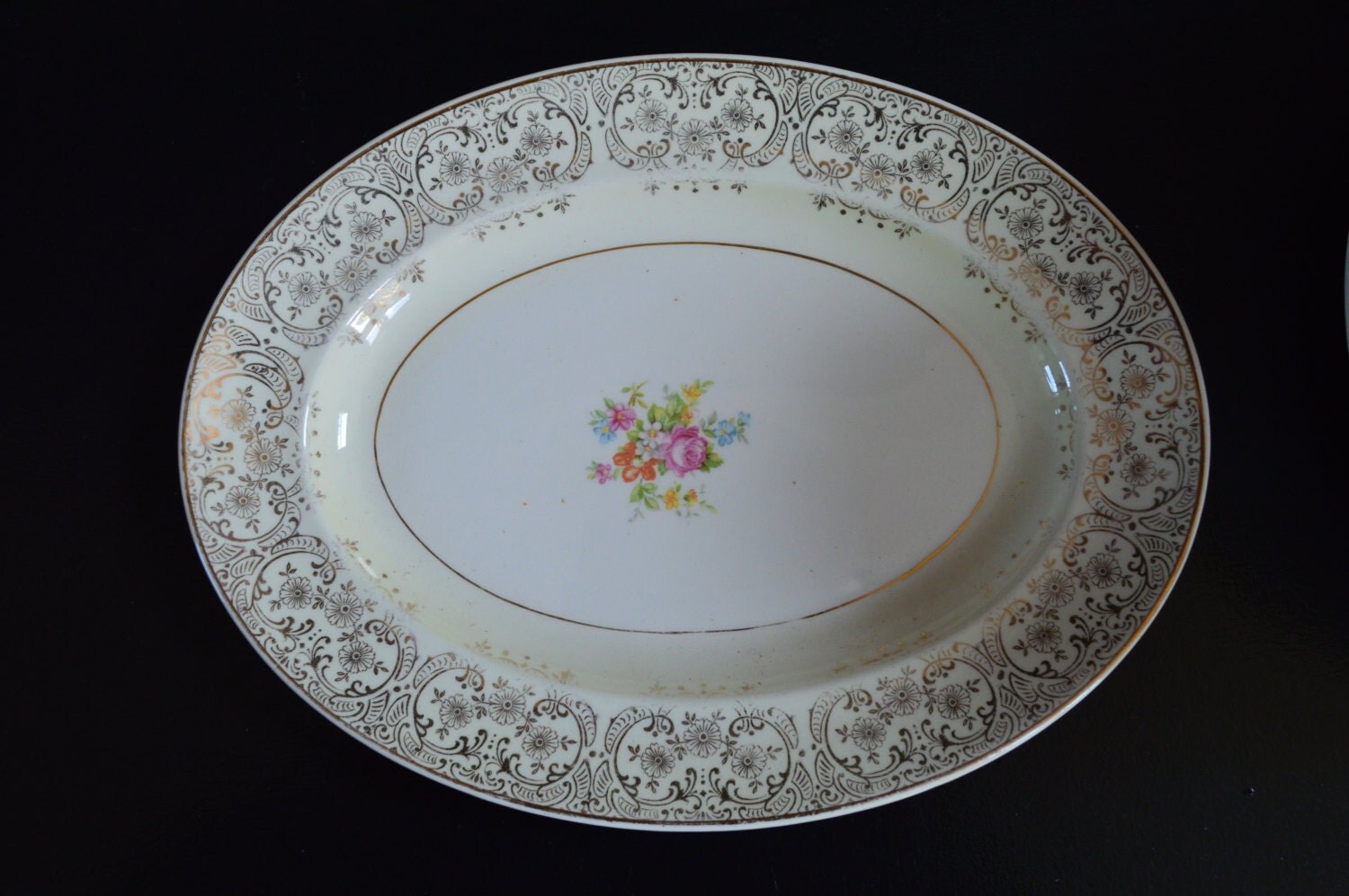 The Paden City Pottery Co. Serving platter with floral