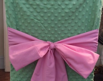 Dining Chair Cover with Bow (any color available) TOP HALF ONLY