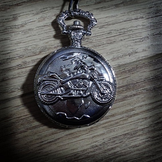 Motorcycle Pocket Watch Vintage Inspired Men's by dapperchaps