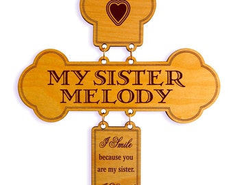 Sister to Sister Valentines Gift,Custom Gift to my Sister,Sisters Cross,Sister Birthday Gift,Season Brother to Sister Gift,Appreciation Gift