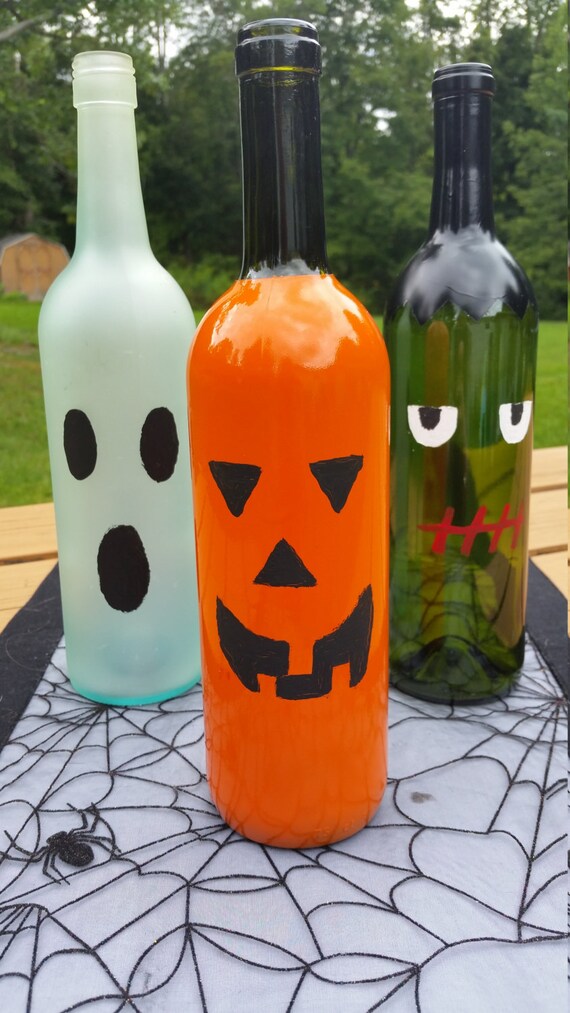 Items similar to Halloween wine bottles on Etsy