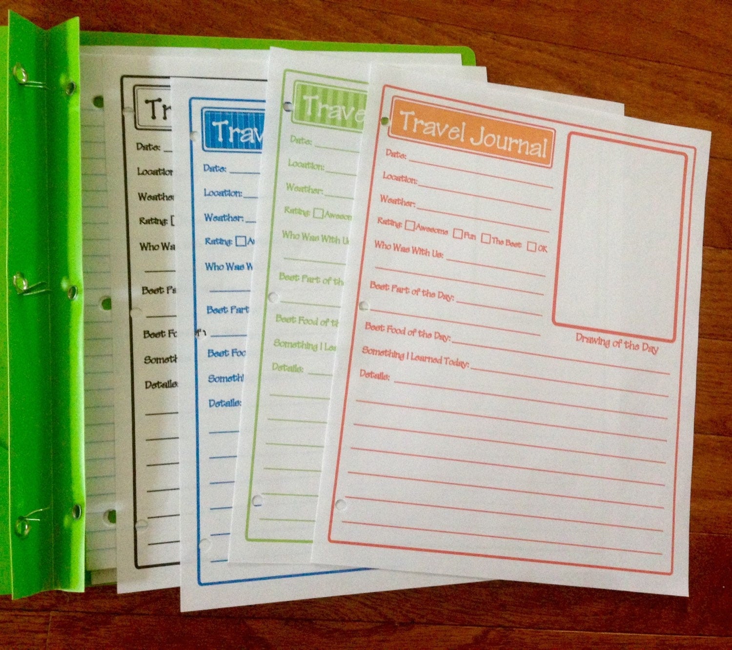 kids travel journal free printables