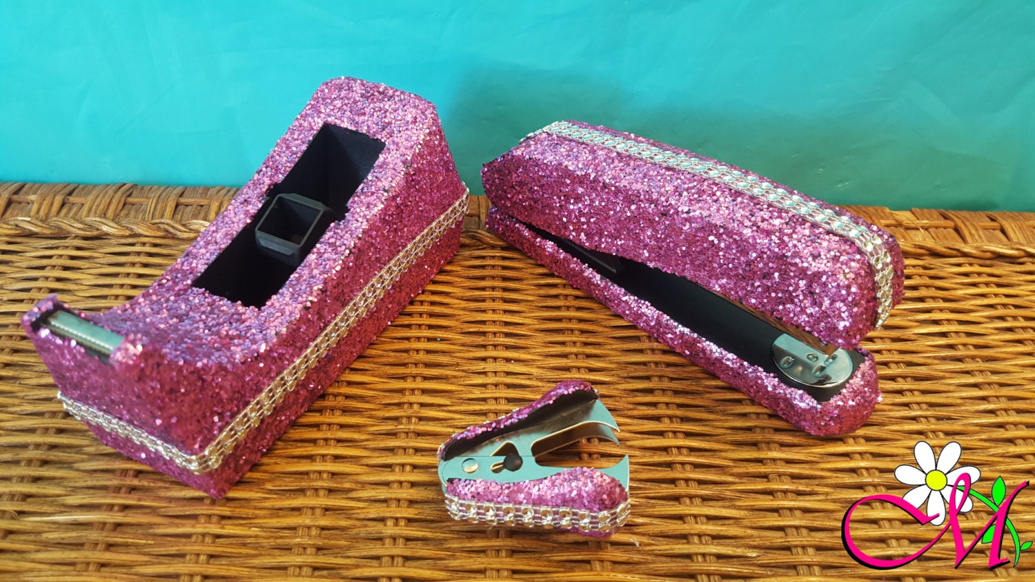 Glitter Upgraded Stapler Tape Dispenser and by MaegensGlitzandGlam