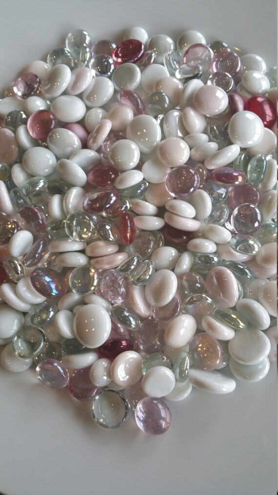 Vase Filler Pink White & Clear Flat Back Glass Gem