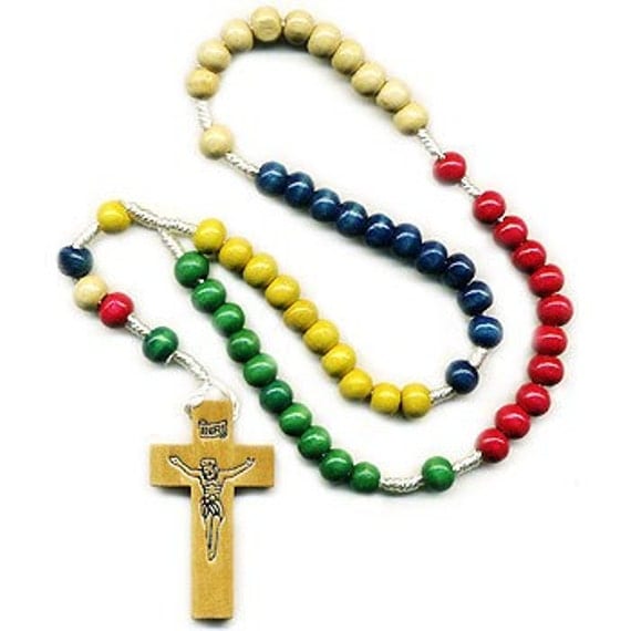 Missionary Wood Rosary Beads with Strong Cord by GiftsofDevotion