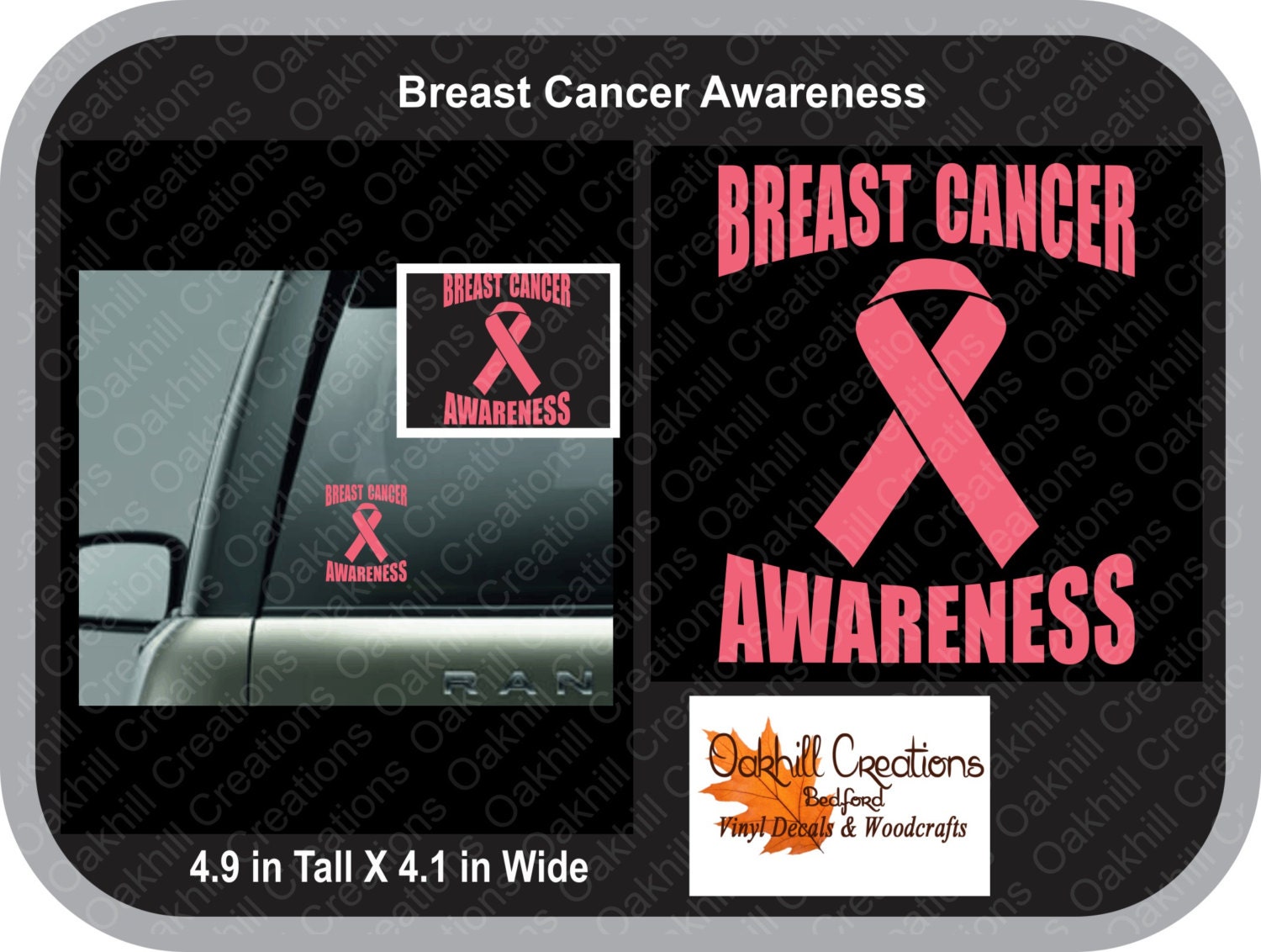 Breast Cancer Awareness Ribbon Window Decal Car Sticker