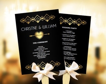 Wedding program template download. Printable wedding program fan diy. Ceremony program. Digital program. Do it yourself printable program.