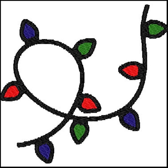 Christmas string lights embroidery sybju design Christmas string lights embroidery sybju design