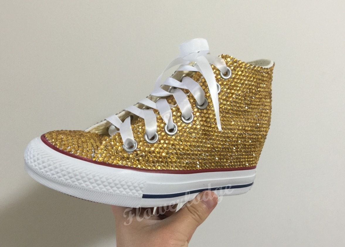 gold bedazzled converse