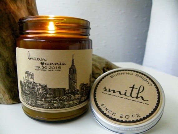 Unique Engagement Gift Custom Candle New York Skyline ANY CITY AVAILABLE Newly Engaged Gift Valentine Gift For Couple Engagement Present