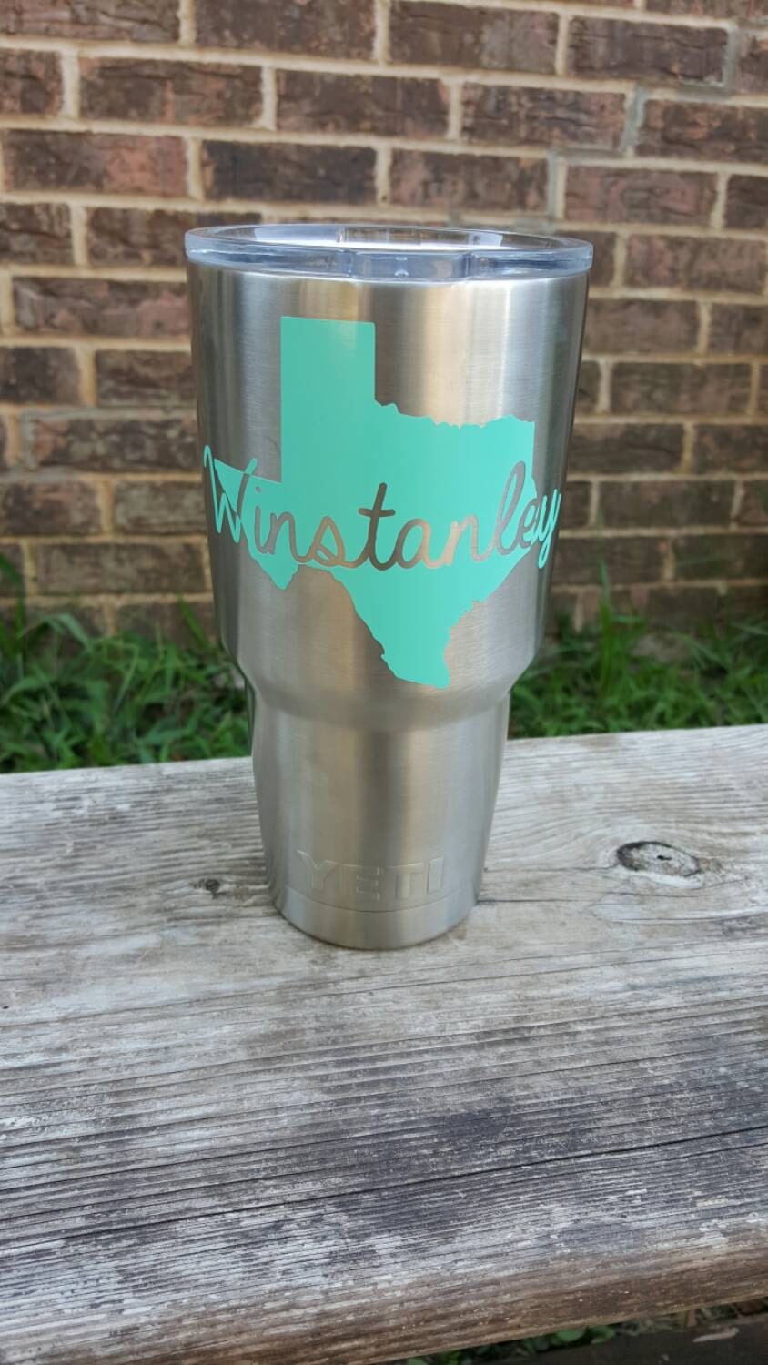 new look tumblers cup for state name stickers yeti Yeti decal personalized