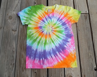 Gorgeous Tie-Dye Shirt Made to Order in Pink, Purple, Blue, Green, Orange, Yellow Choose Adult Size Small – XX Large. V–Neck or Round Neck.