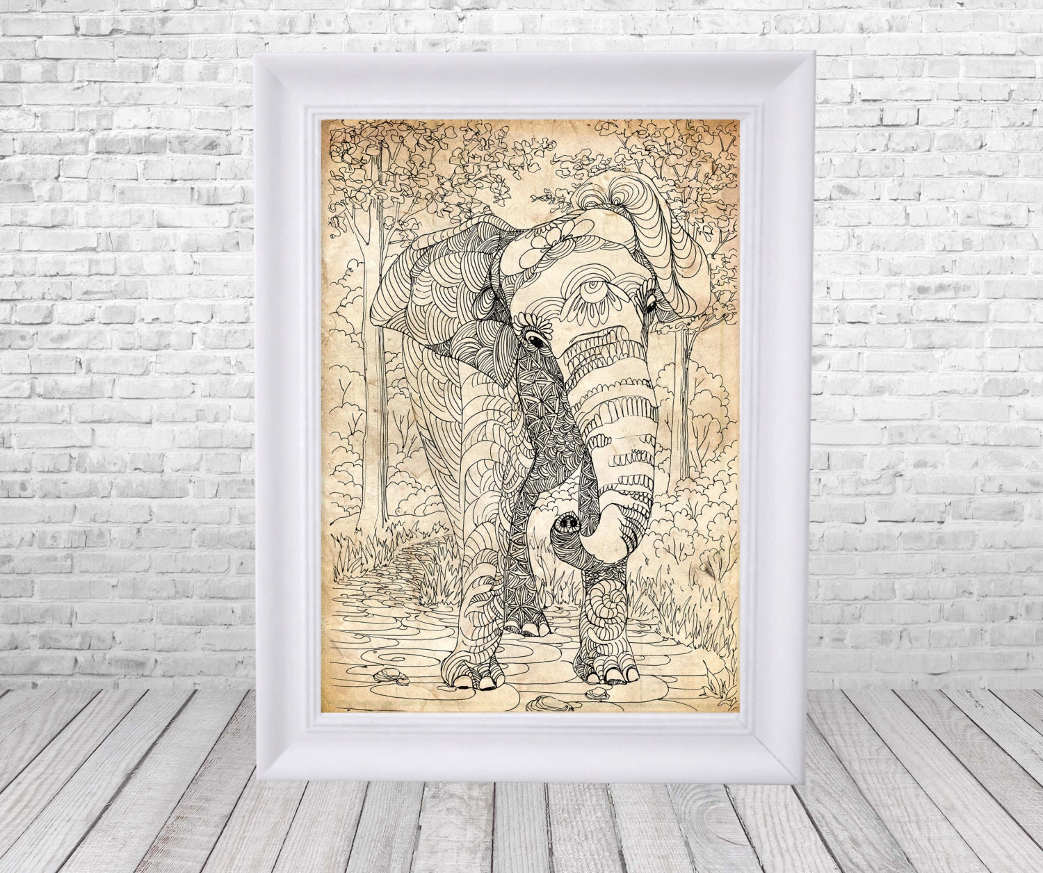 ELEPHANT poster Printable Poster Africa wall by Monacoloring